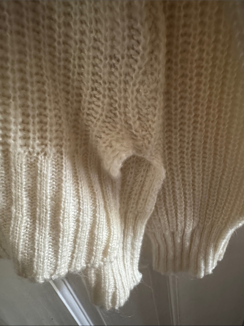True Craft Soft Cream Ribbed Crewneck Pullover - Picture 5 of 8